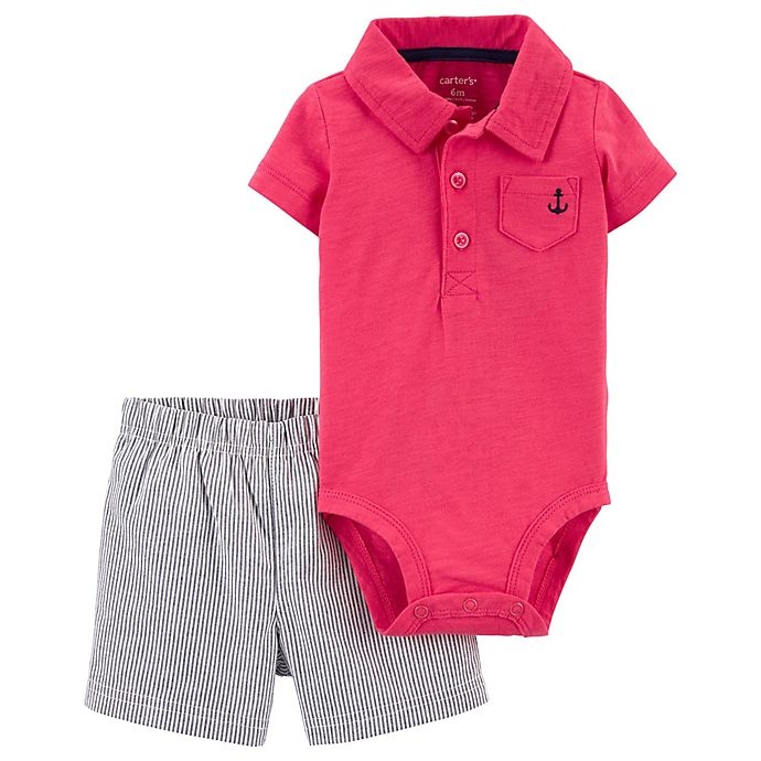 slide 1 of 1, Carter's Newborn Bodysuit and Short Set - Red Stripe, 2 ct