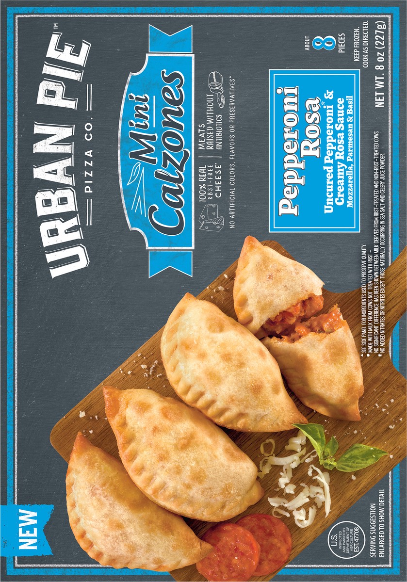 slide 8 of 15, Urban Pie Pizza Co. Mini Pepperoni Rosa Calzones 8 ea, 8 ct