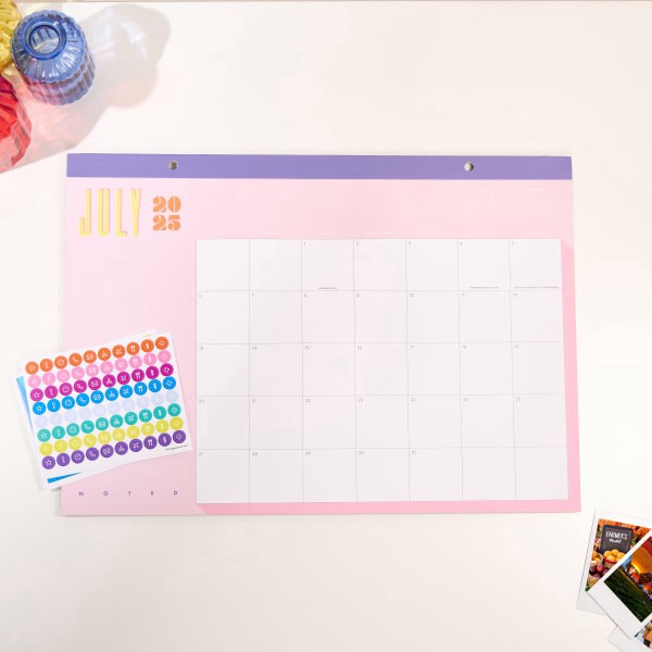 slide 3 of 10, 2025-2026 Happy Planner Organized Desk Calendar, 17"" x 12"", Riso Pop, July 2025 To June 2026, CD00073001, 1 ct