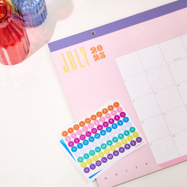 slide 8 of 10, 2025-2026 Happy Planner Organized Desk Calendar, 17"" x 12"", Riso Pop, July 2025 To June 2026, CD00073001, 1 ct