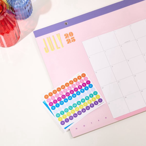 slide 9 of 10, 2025-2026 Happy Planner Organized Desk Calendar, 17"" x 12"", Riso Pop, July 2025 To June 2026, CD00073001, 1 ct