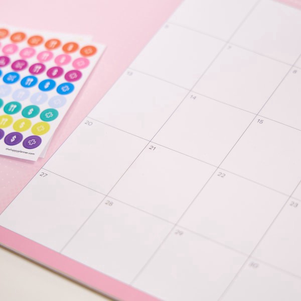 slide 2 of 10, 2025-2026 Happy Planner Organized Desk Calendar, 17"" x 12"", Riso Pop, July 2025 To June 2026, CD00073001, 1 ct