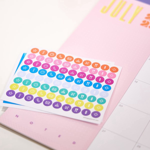 slide 6 of 10, 2025-2026 Happy Planner Organized Desk Calendar, 17"" x 12"", Riso Pop, July 2025 To June 2026, CD00073001, 1 ct