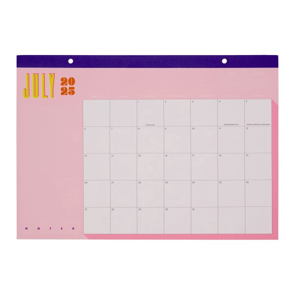slide 1 of 10, 2025-2026 Happy Planner Organized Desk Calendar, 17"" x 12"", Riso Pop, July 2025 To June 2026, CD00073001, 1 ct