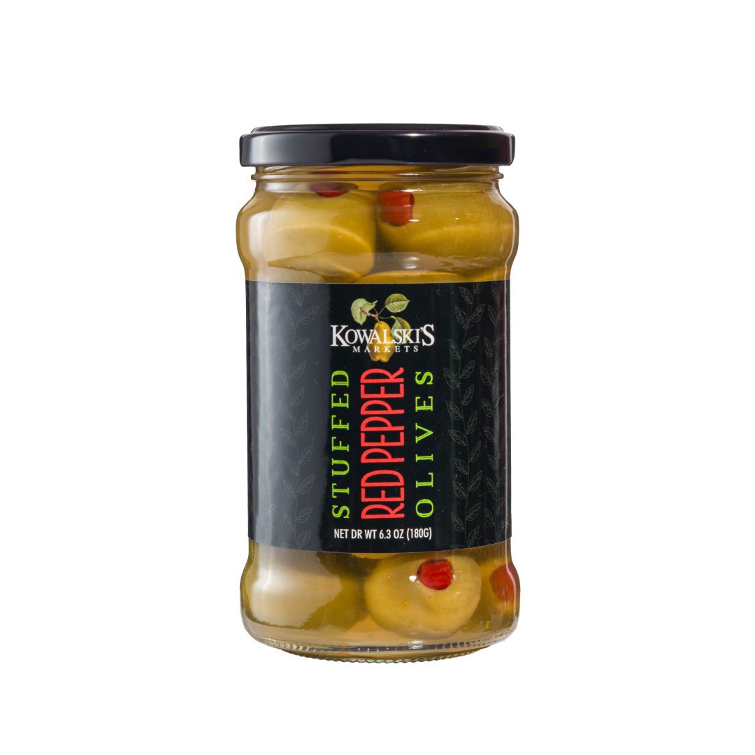 slide 1 of 1, Kowalski's Red Pepper Stuffed Olives, 6.3 oz