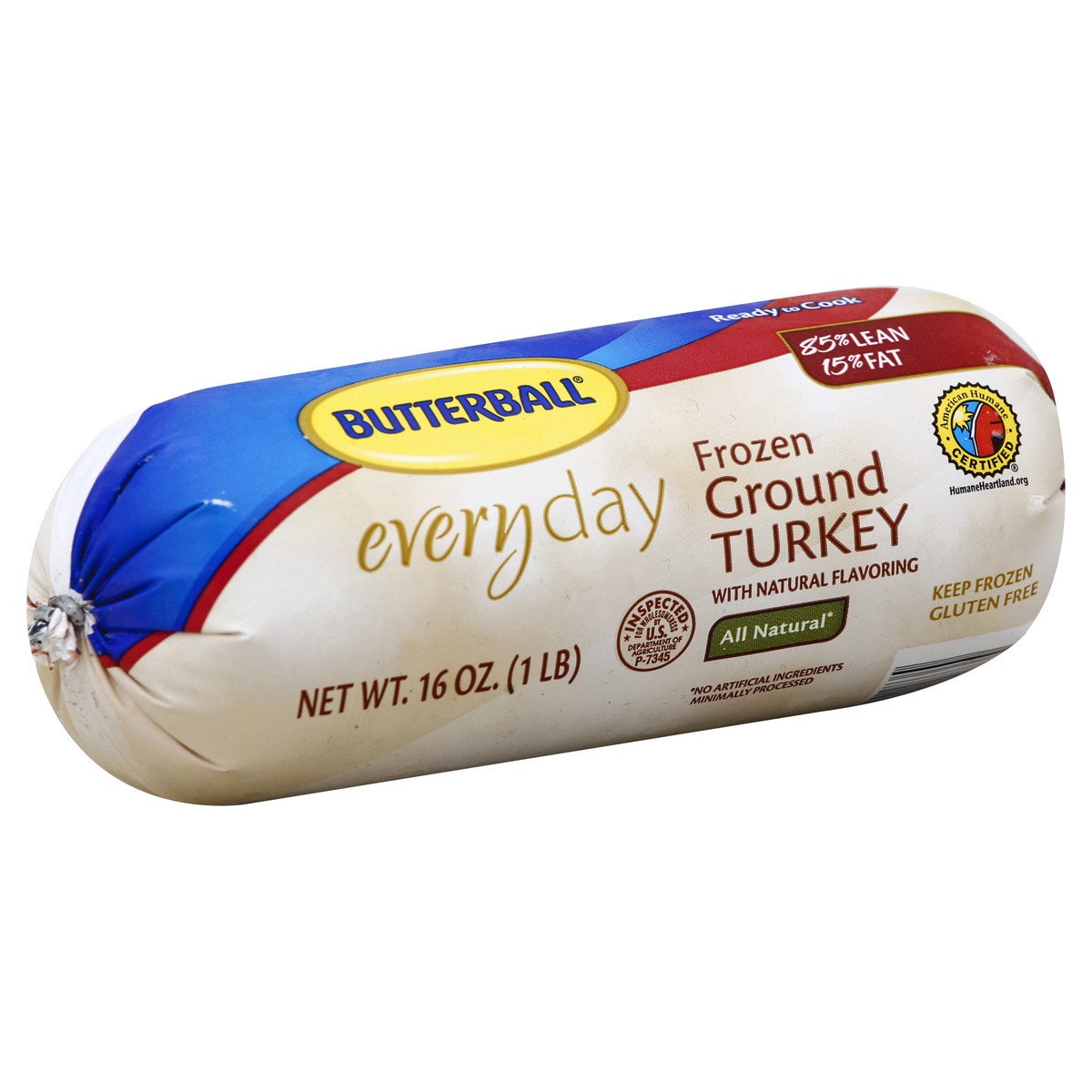 slide 5 of 6, Butterball Everyday All Natural Frozen Ground Turkey, 16 oz