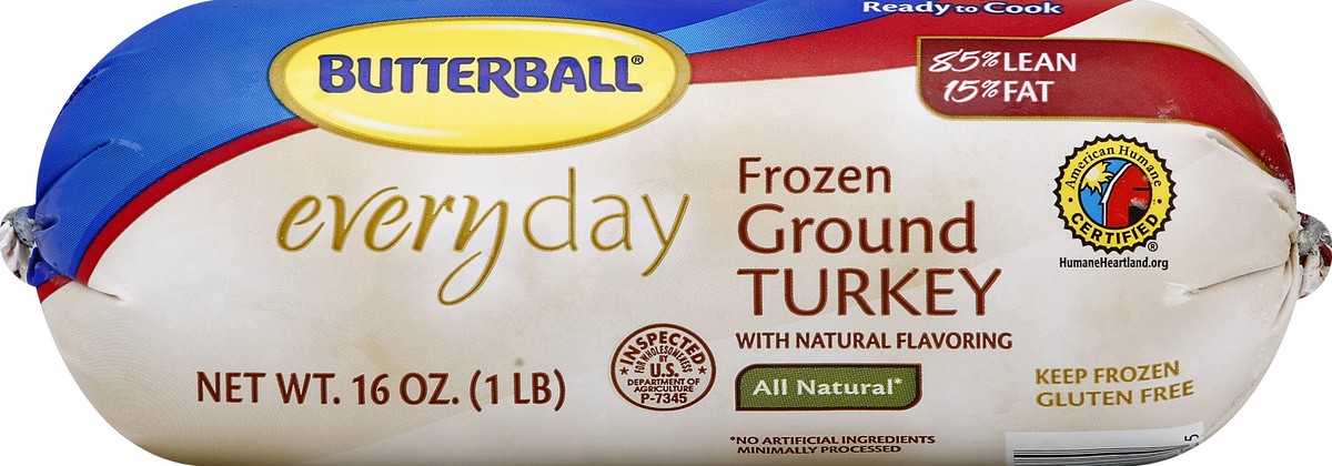 slide 1 of 6, Butterball Everyday All Natural Frozen Ground Turkey, 16 oz