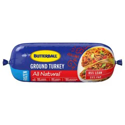Butterball All Natural 85% Lean/15% Fat Frozen Ground Turkey Roll