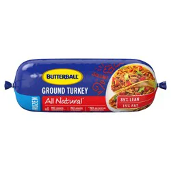Butterball All Natural 85% Lean/15% Fat Frozen Ground Turkey Roll