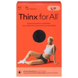 Thinx for All Black Leakproof Brief Underwear, Small, 1 ea