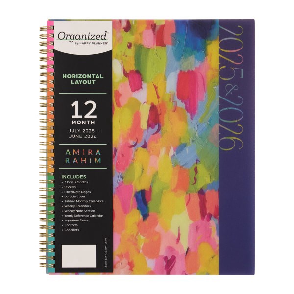 slide 2 of 10, 2025-2026 Organized by Happy Planner Monthly/Weekly Big Happy Planner, 8-1/2"" x 11"", Brushed Elegance, July 2025 To June 2026, PT0006B022, 1 ct