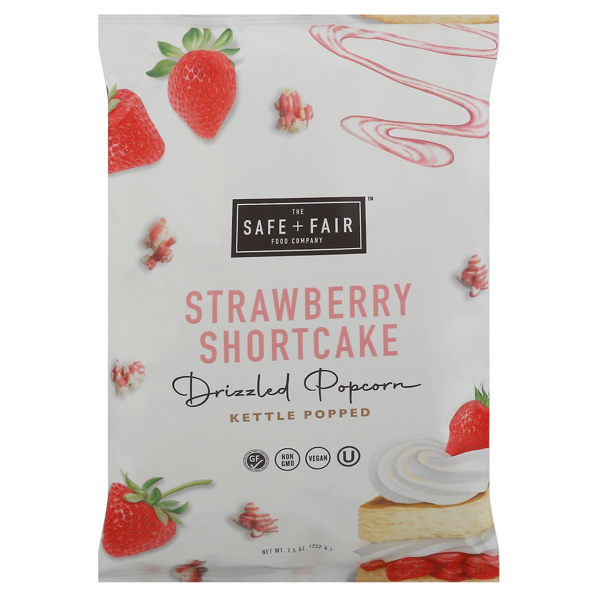 slide 10 of 14, The Safe + Fair Food Company Kettle Popped Strawberry Shortcake Drizzled Popcorn 7.5 oz, 7.5 oz