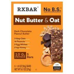 RXBAR Nut Butter & Oat Dark Chocolate Peanut Butter Protein Bars - 9.7oz/5ct