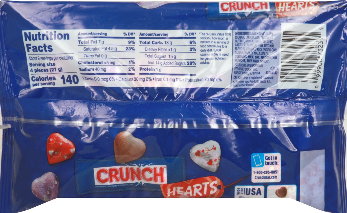 slide 3 of 8, Crunch Hearts With Crisped Rice Creamy Milk Chocolate 9 oz, 9 oz