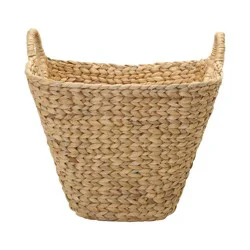 Maytex Mills Boat Shaped Natural Water Hyacinth Baskets Havana Weave With Wrapped Round Ear Handles