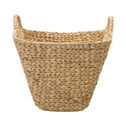 Maytex Mills Boat Shaped Natural Water Hyacinth Baskets Havana Weave With Wrapped Round Ear Handles