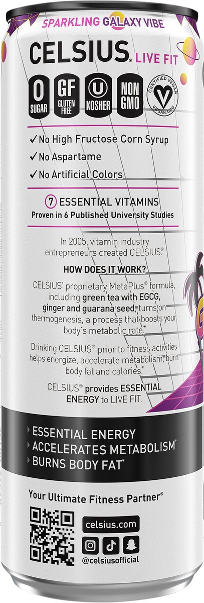 slide 2 of 8, CELSIUS Live Fit Galaxy Vibe Energy Drink Sparkling Strawberry Watermelon - 12 fl oz, 12 fl oz