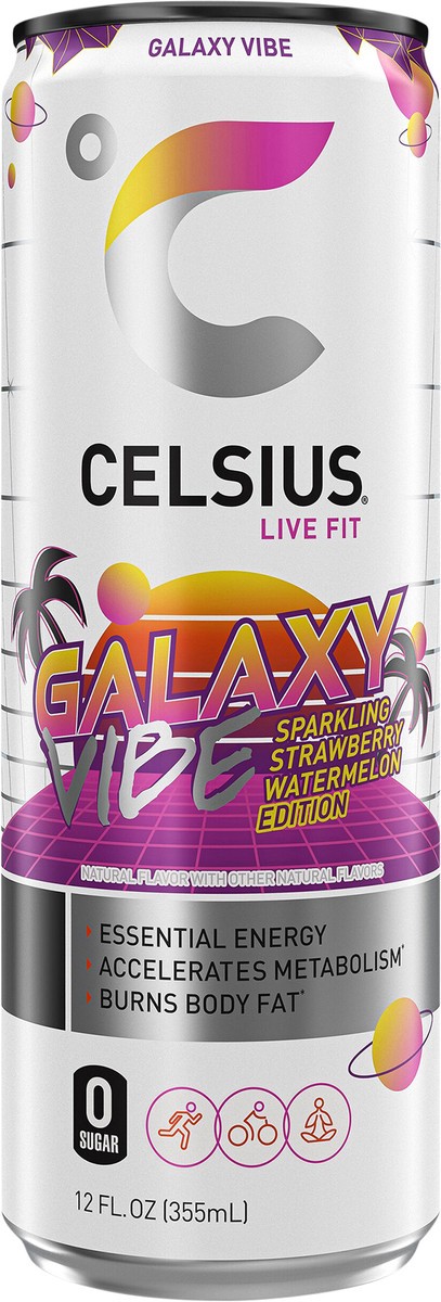 slide 6 of 8, CELSIUS Live Fit Galaxy Vibe Energy Drink Sparkling Strawberry Watermelon - 12 fl oz, 12 fl oz