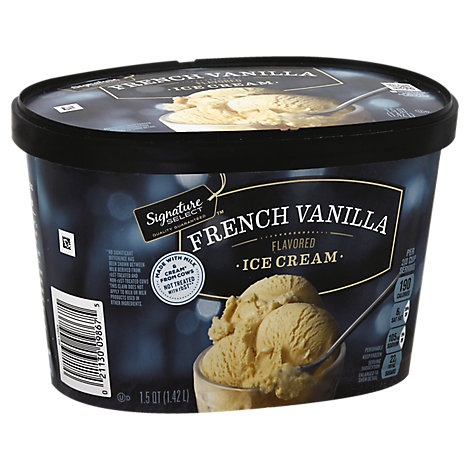 slide 1 of 1, Signature Select Ice Cream French Vanilla, 1.5 qt