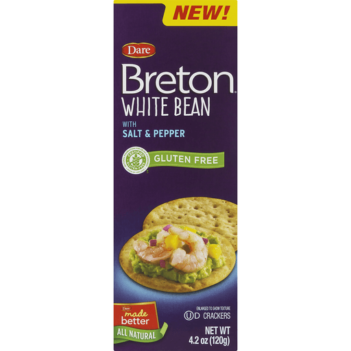 slide 4 of 9, Breton Crackers White Bean With Salt & Pepper, 4.2 oz