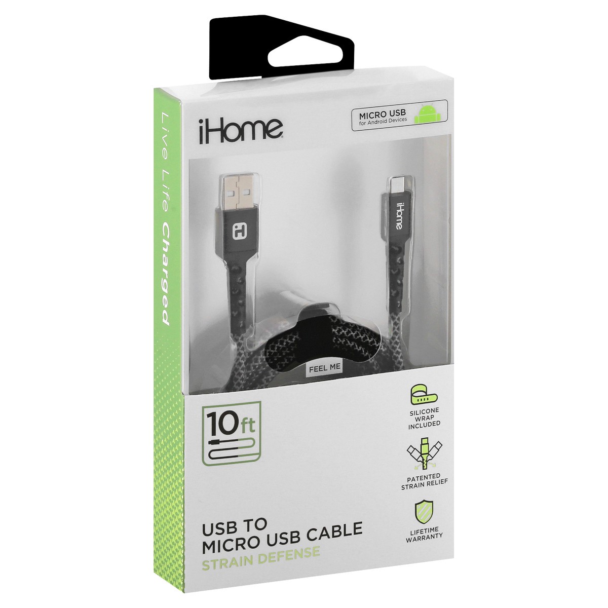 slide 6 of 9, iHome 10 Feet Strain Defense USB to Micro USB Cable 1 ea, 1 ct