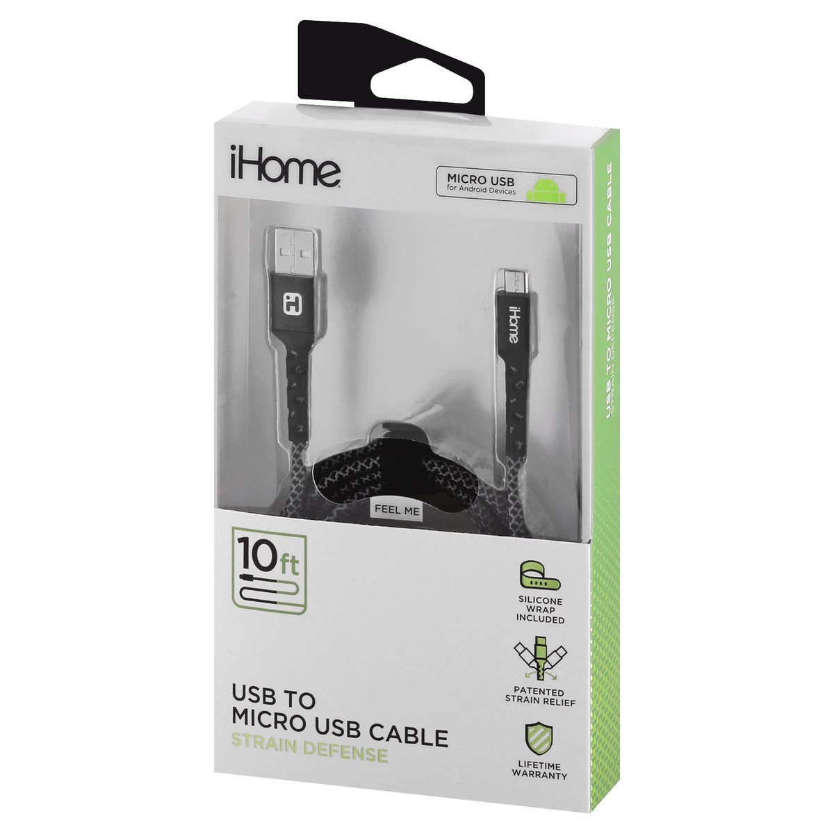 slide 8 of 9, iHome 10 Feet Strain Defense USB to Micro USB Cable 1 ea, 1 ct