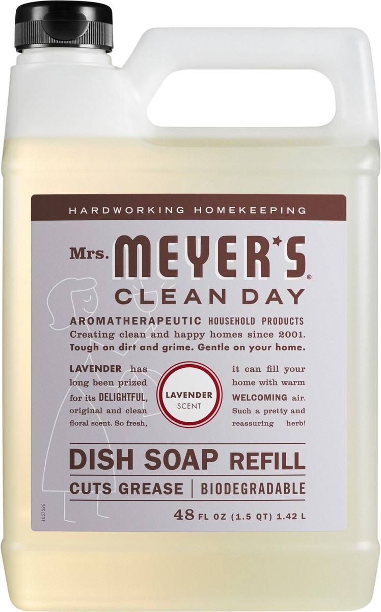 slide 3 of 3, Mrs. Meyer's Clean Day Liquid Dish Soap Refill, Lavender Scent, 48 Ounce Bottle, 48 fl oz