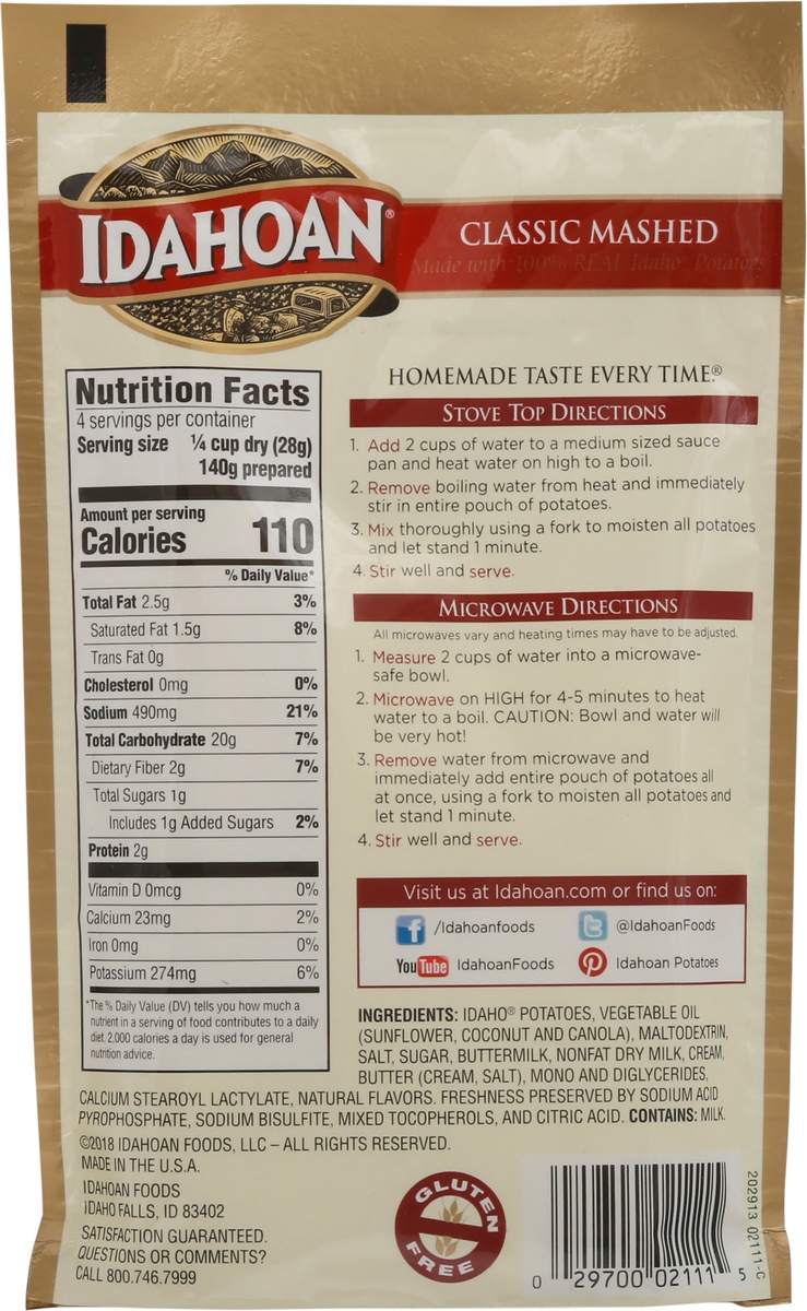 slide 10 of 11, Idahoan Classic Mashed Potatoes, 4 oz