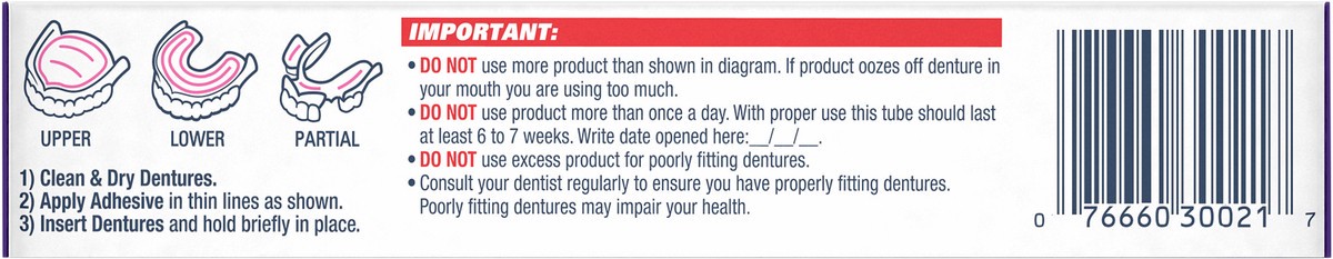 slide 2 of 3, Fixodent Plus Gum Care Secure Denture Adhesive 2.0oz, 2 oz