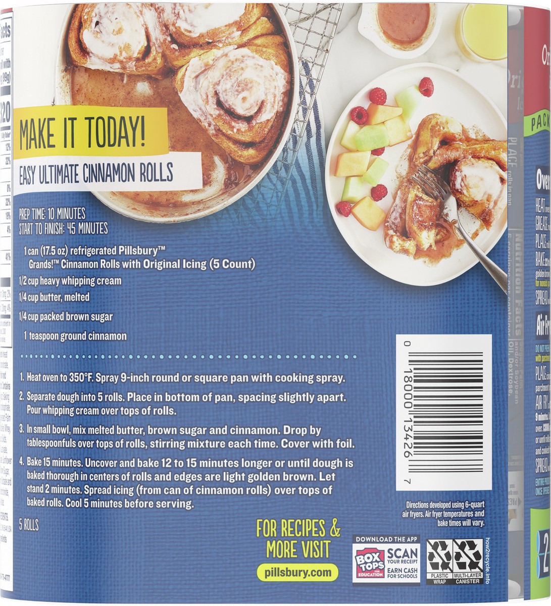 slide 2 of 8, Pillsbury Grands! Cinnabon Cinnamon Rolls, 2 ct / 17.5 oz, 12 ct
