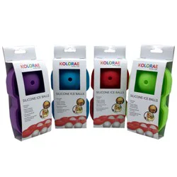 Kolorae Silicone Ice Ball Tray, Assorted Colors