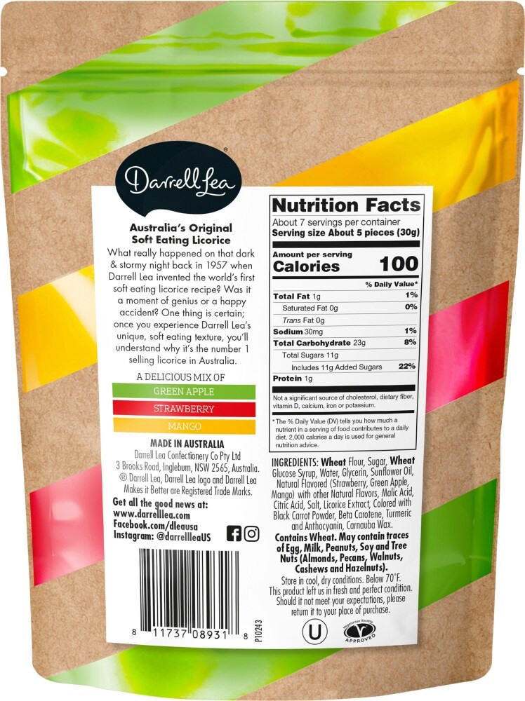 slide 2 of 2, Darrell Lea's Soft Eating Liquorice - Mixed Fruit, 7 oz
