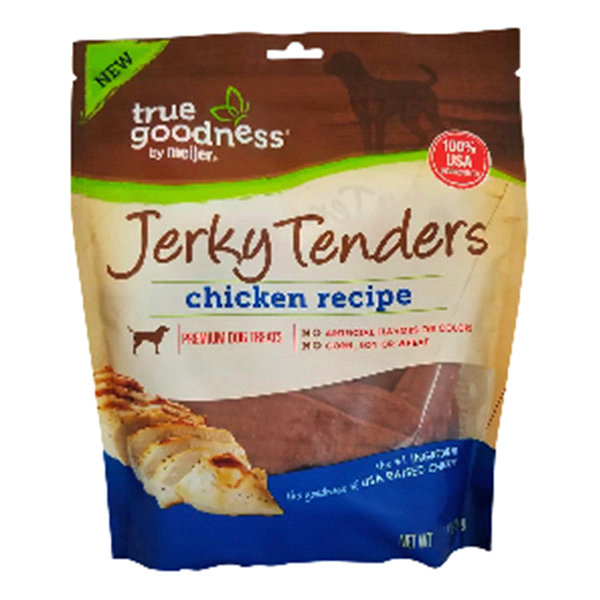 slide 1 of 1, Meijer True Goodness Jerky Tenders Chicken Recipe Dog Treats, 8.5 oz