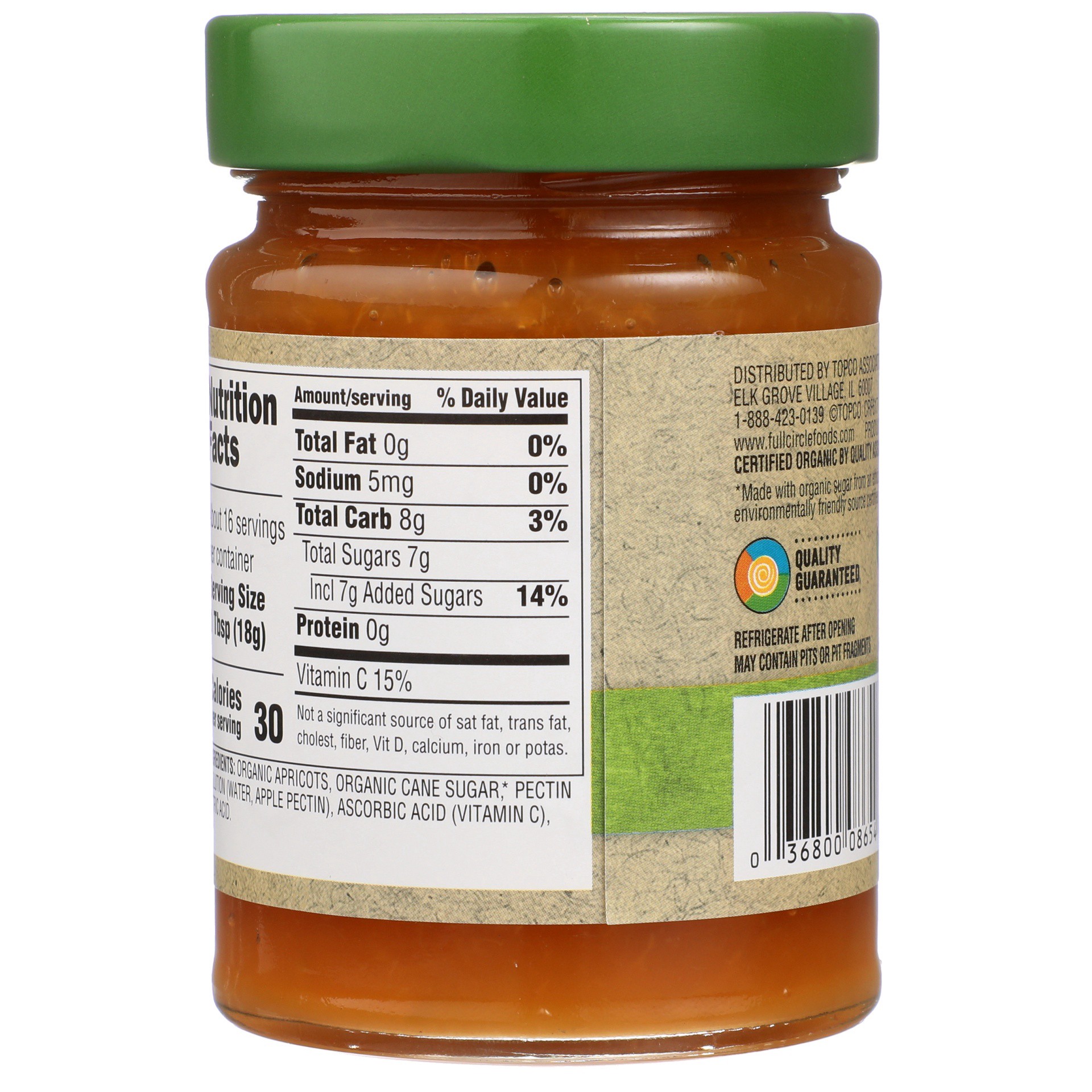 slide 3 of 6, Full Circle Market Organic European Apricot Fruit Spread, 10 oz