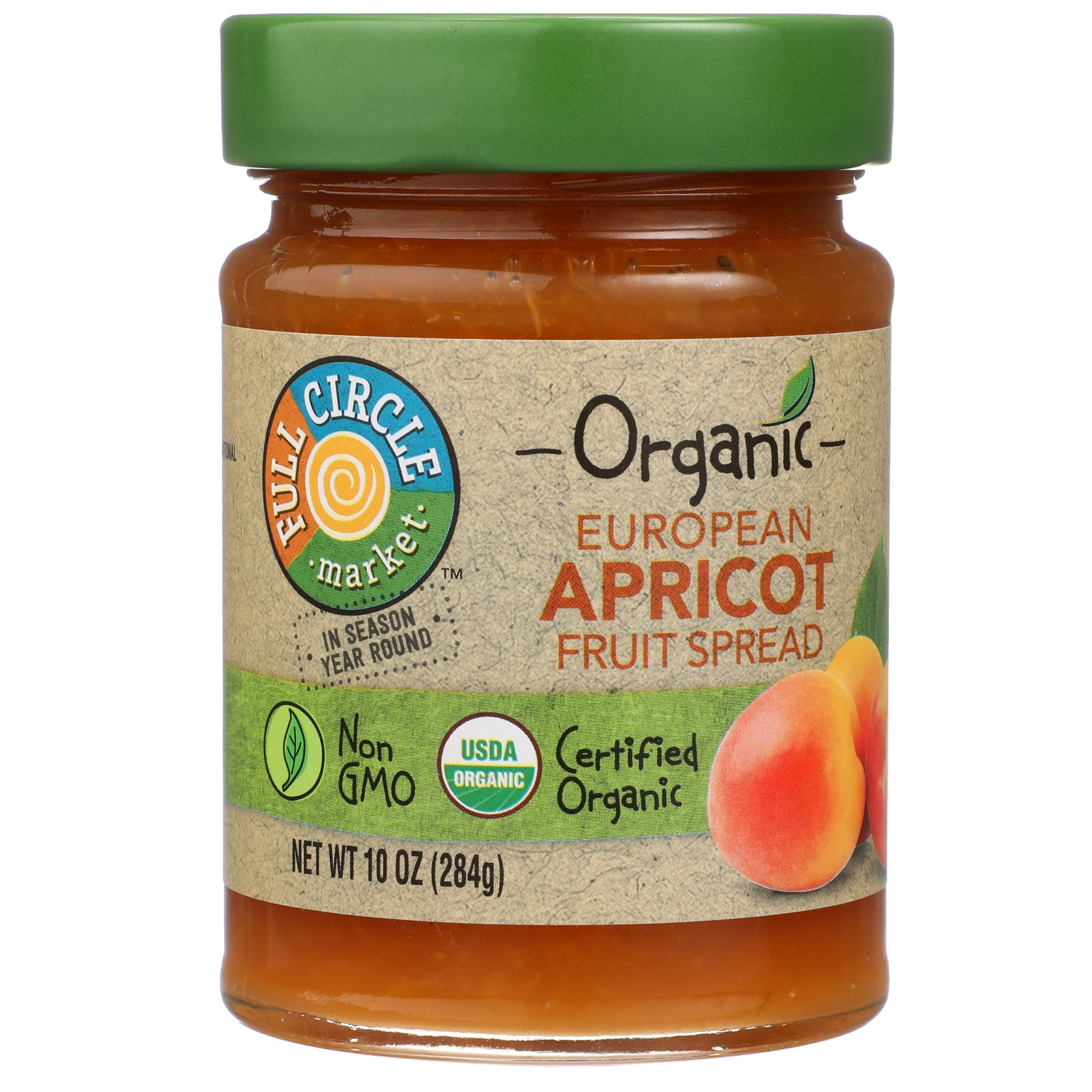 slide 1 of 6, Full Circle Market Organic European Apricot Fruit Spread, 10 oz