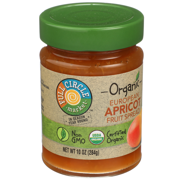 slide 1 of 6, Full Circle Market Organic European Apricot Fruit Spread, 10 oz