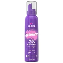 Aussie Sprunch Mousse & Leave-In Conditioner for Curly & Wavy Hair, 6 oz