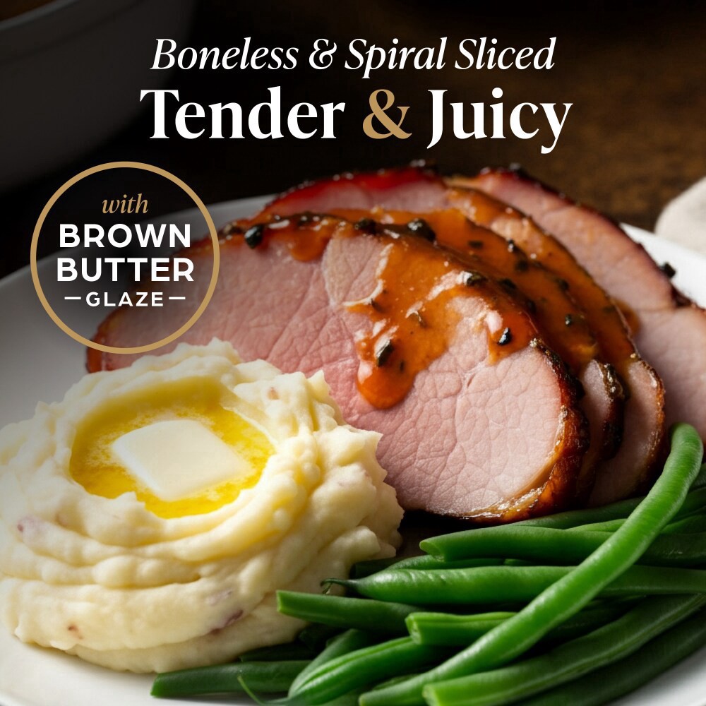 slide 3 of 4, Private Selection Brown Butter Boneless Spiral Sliced Ham, per lb