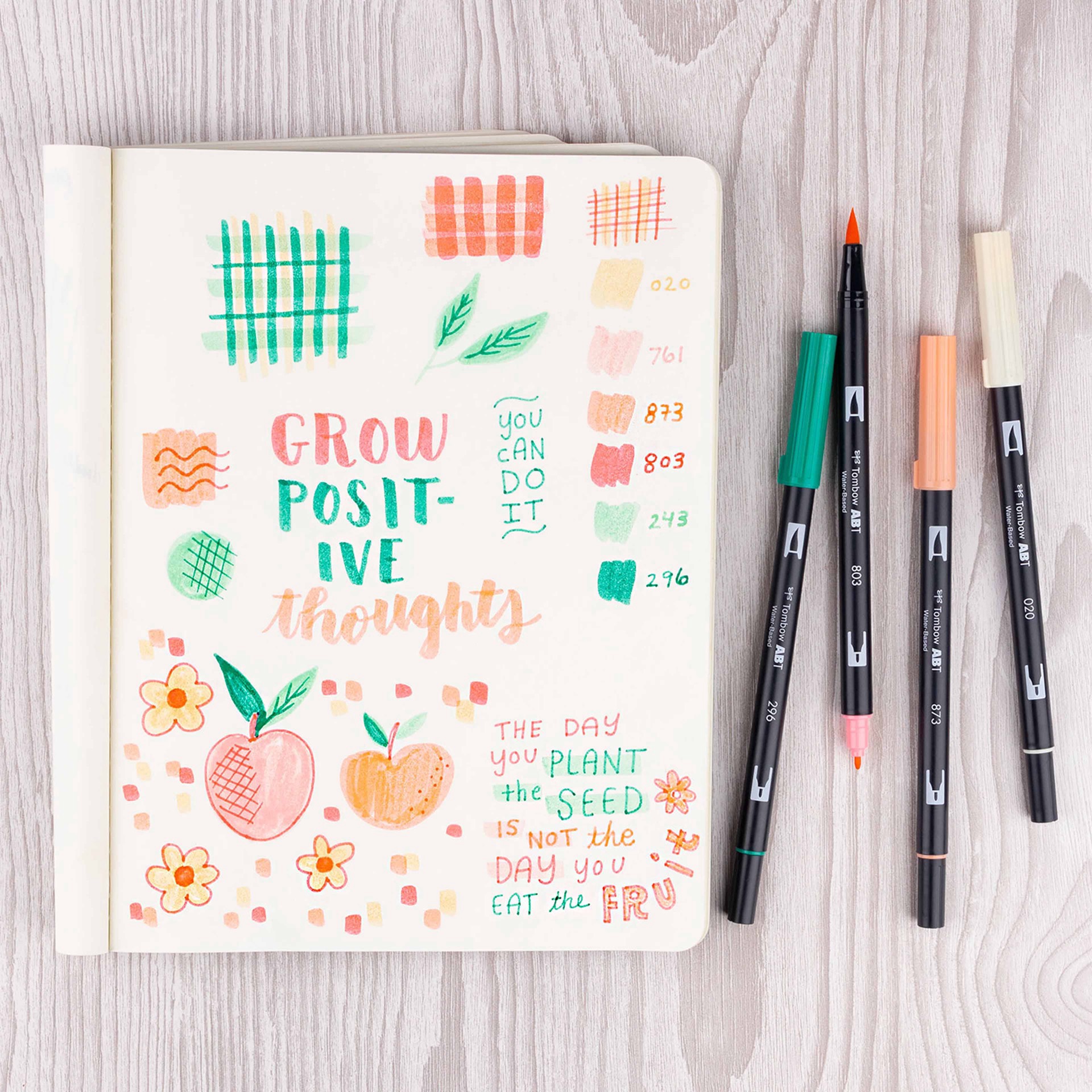 slide 2 of 9, Tombow Just Peachy Dual Brush Pens, 6 pens