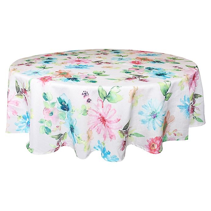 slide 1 of 1, Bardwil Linens Floral Garden Round Tablecloth, 70 in