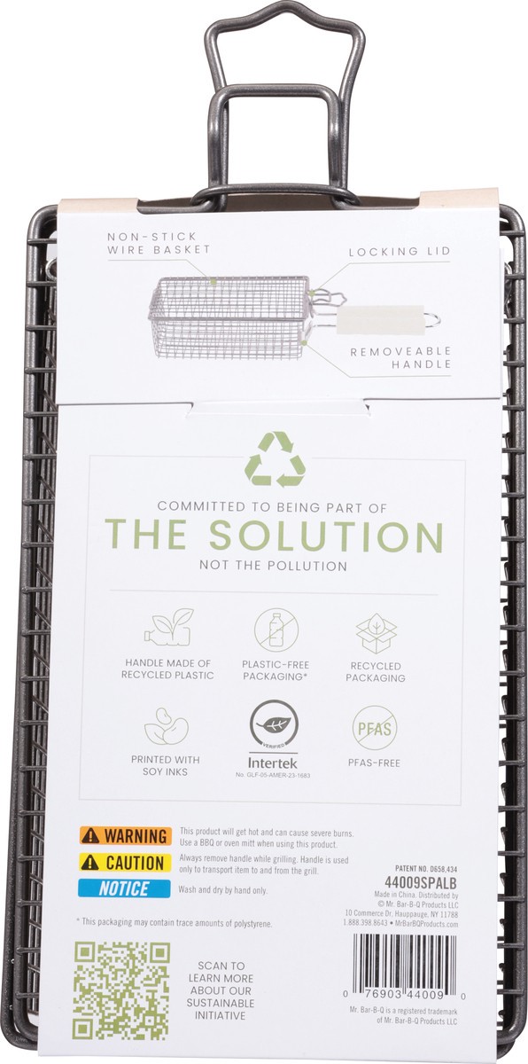 slide 2 of 12, Mr Bar B Q Sustainable Packaging Grill Flip Basket With Removable Handle 1 Count - Each, 1 ct