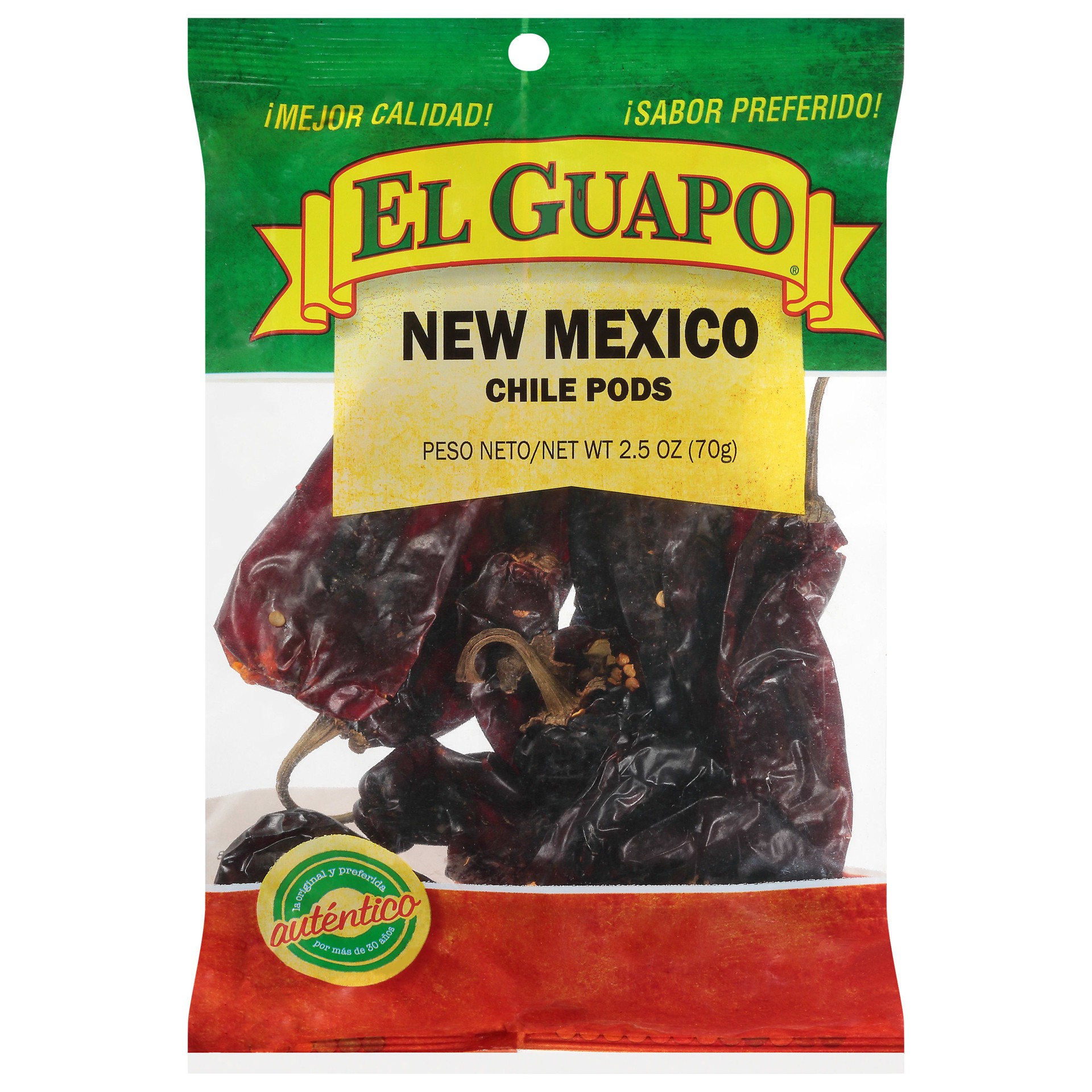 slide 1 of 5, El Guapo Whole New Mexico Chili Pods (Chile Nuevo Mexico Entero), 2.5 oz, 2.5 oz