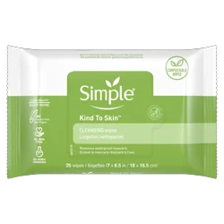 Simple Kind to Skin Facial Wipes Cleansing, 25 Wipes