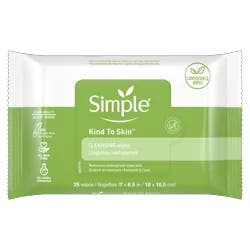Simple Unscented Simple Kind to Skin Cleansing Facial Wipes - 25ct