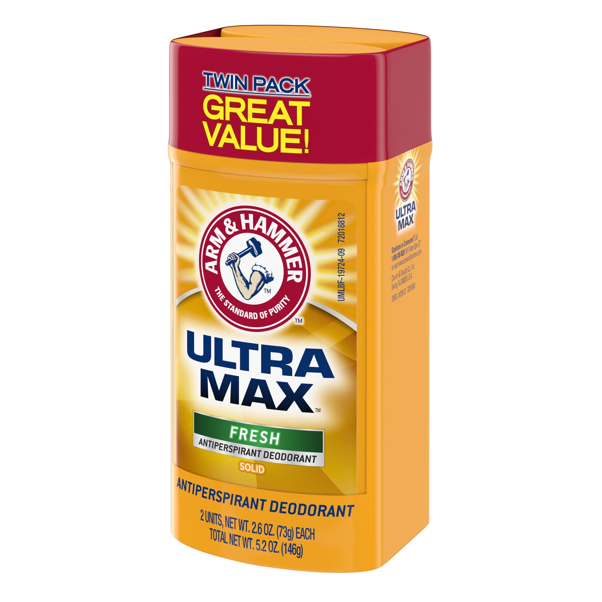 slide 2 of 3, ARM & HAMMER Ultra Max Fresh Value Twin Pack, 2 ct; 2.06 oz