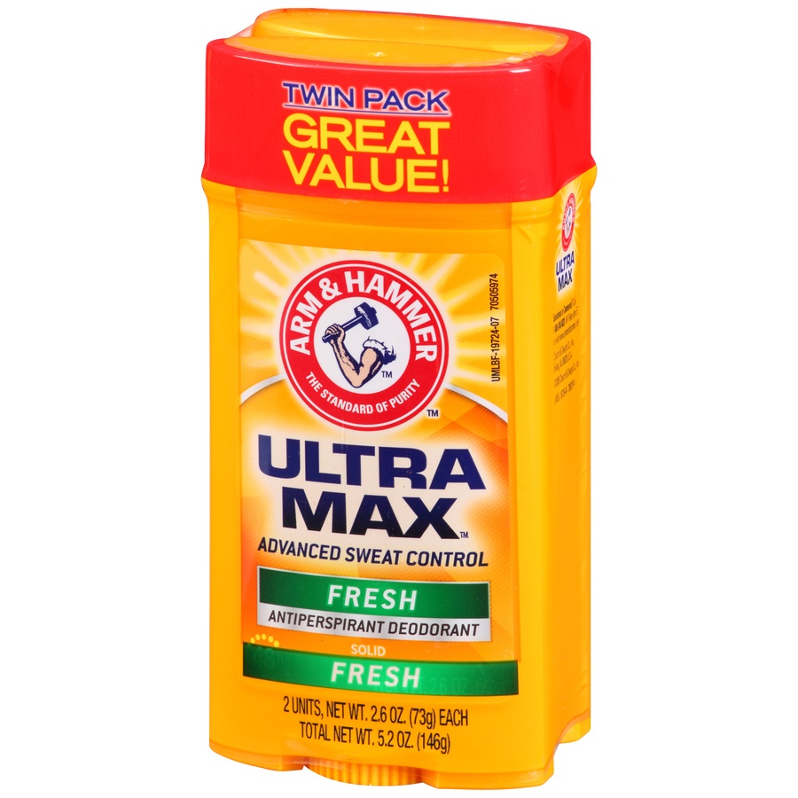 slide 3 of 7, ARM & HAMMER Ultra Max Fresh Value Twin Pack, 2 ct; 2.06 oz