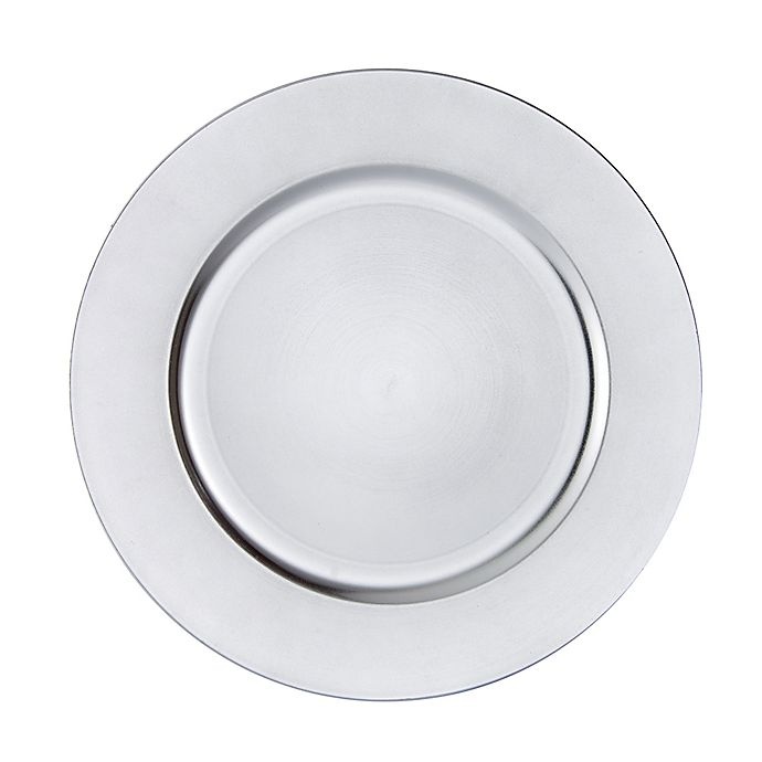 slide 1 of 1, Simply Essential Charger Plates - Silver, 6 ct