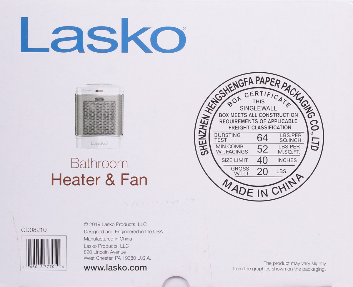 slide 4 of 11, Lasko Bathroom Heater & Fan 1 ea, 1 ct