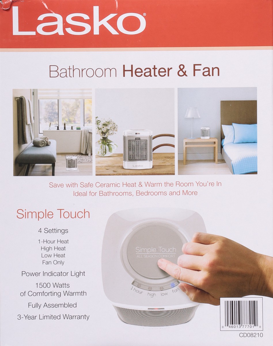 slide 6 of 11, Lasko Bathroom Heater & Fan 1 ea, 1 ct