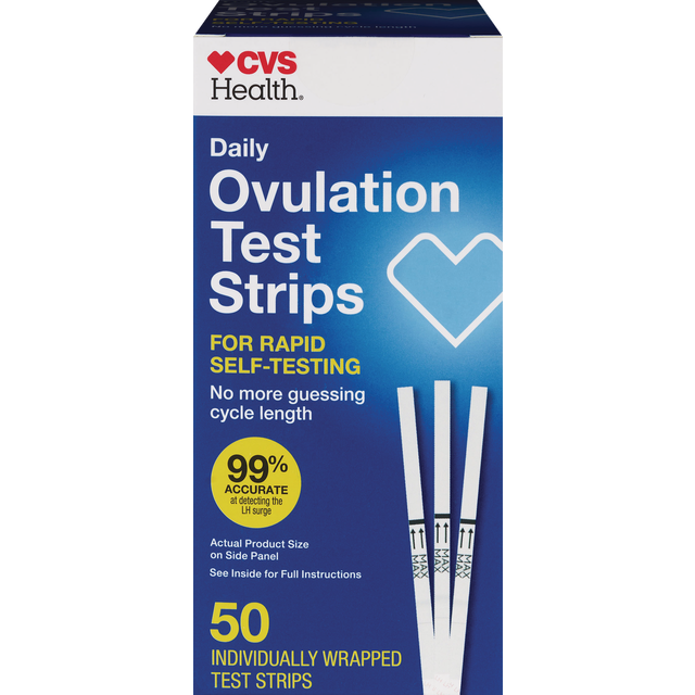 slide 1 of 1, Cvs Health Daily Ovulation Test Strips, 50 Ct, 50 ct